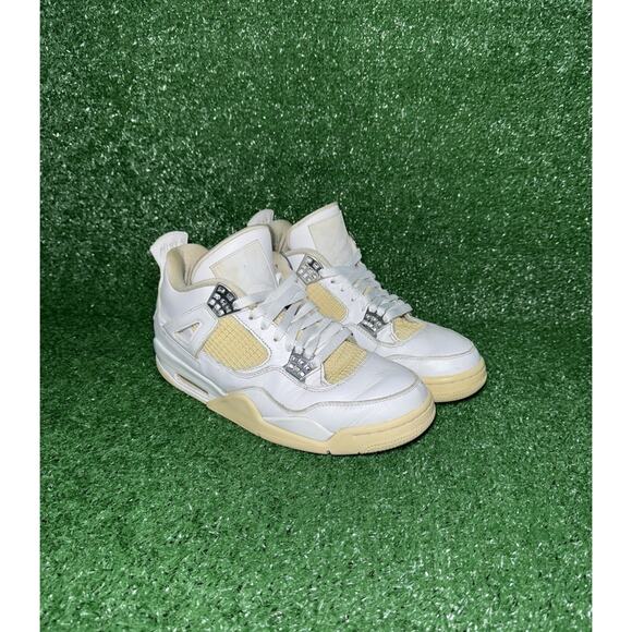 Nike Jordan‎ 4 Retro Pure Money Men’s Size 9.5 308497-100 Vintage White Sneakers - Picture 2 of 10